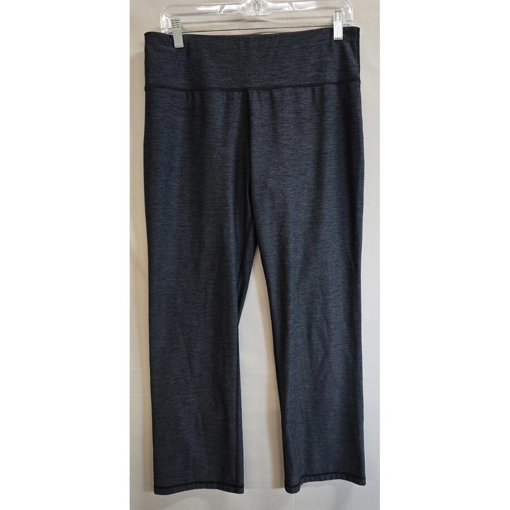 Avia Pants Womens Large Heather Gray Stretch Logo Straight Leg Athletic Running